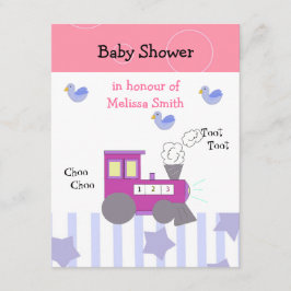 Choo Choo Tåg Baby Shower Inbjudningar