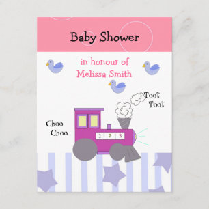 Choo Choo Tåg Baby Shower Inbjudningar