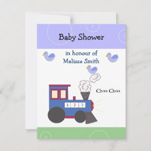 Choo Choo Tåg Baby Shower Inbjudningar