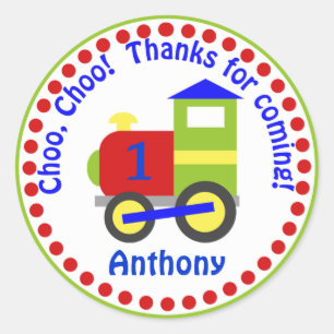 Choo Choo Tåg Favor Stickers Runt Klistermärke