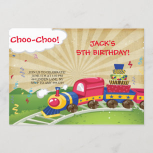 Choo-Choo Tåg Födelsedagsfest inbjudan