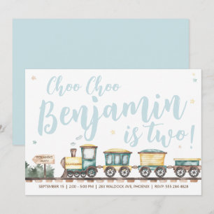 Choo Choo Tåg Födelsedagsfest inbjudan