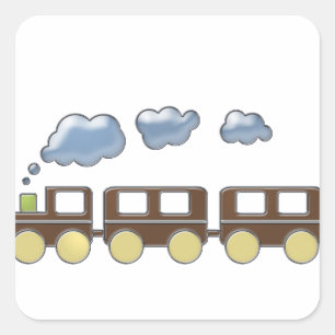 Choo Choo Tåg Fyrkantigt Klistermärke