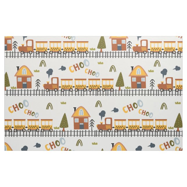 Choo Choo Tåg Mönster Little Kid Nursery Tyg (Fat Quarter)