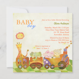 Choo Choo Tåg Pojke Baby Shower Inbjudningar