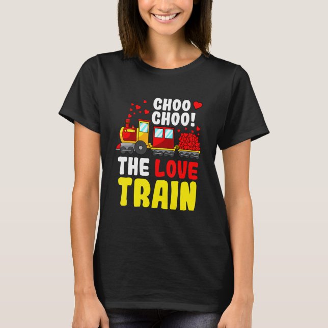 Choo Choo The Love Train Valentines Day Cute Heart T Shirt (Framsida)