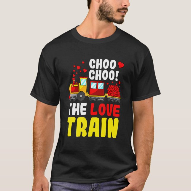 Choo Choo The Love Train Valentines Day Cute Heart T Shirt (Framsida)