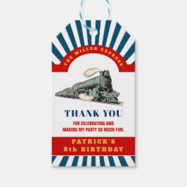 Choo choo Train Birthday Thank You Card Presentetikett