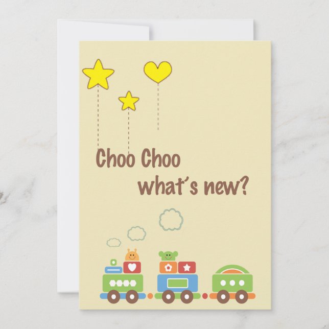 Choo Choo What's New? Gravid Fotomeddelande Meddelande (Framsida)