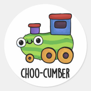 Choo cumber Funny Cucumber Pun Runt Klistermärke