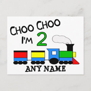 Choo, jag är 2! Med TÅG Vykort