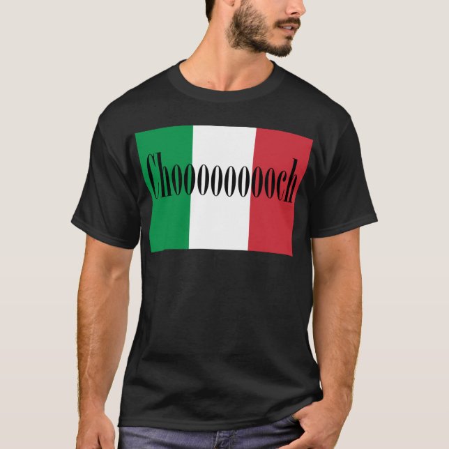 Chooch Tee Shirt - Italiensk slang för Stupid Pers (Framsida)