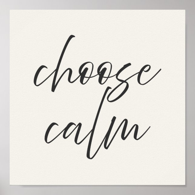 “Choose Calm” Minimalist Poster | Gray & Ivory  (Framsidan)