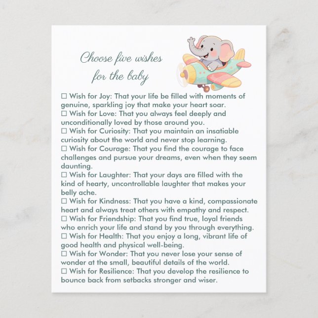 Choose five wishes for the baby (Framsida)