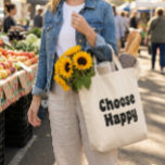 Choose Happy Inspirational Quote Retro Black Text Tygkasse<br><div class="desc">Pack up in style with this jumbo tote bag and the positive message and reminder - Choose Happy - in modern black and white.</div>