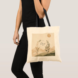 Choose Joy Botanical Tote Bag | Minimalist Boho Ca Tygkasse