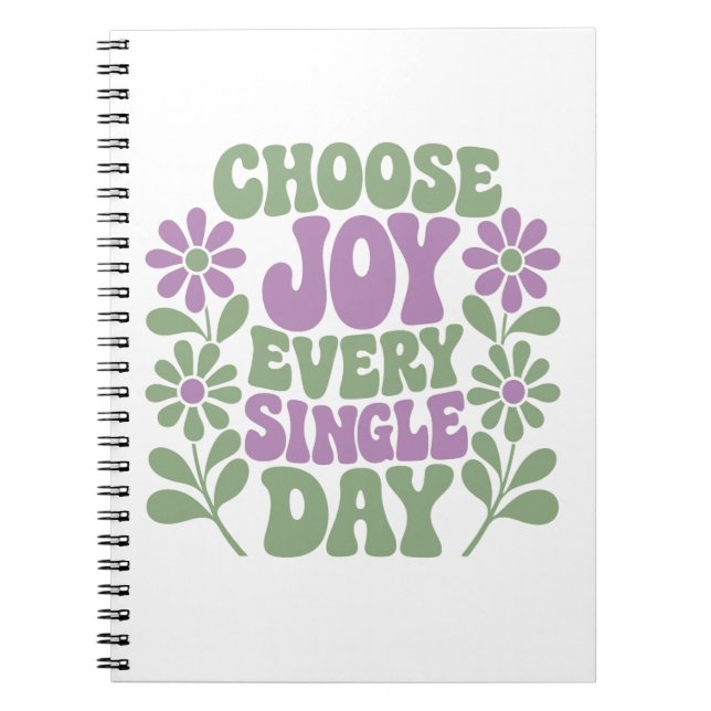 Choose Joy Every Single Day Sage Lavender  Anteckningsbok (Framsidan)