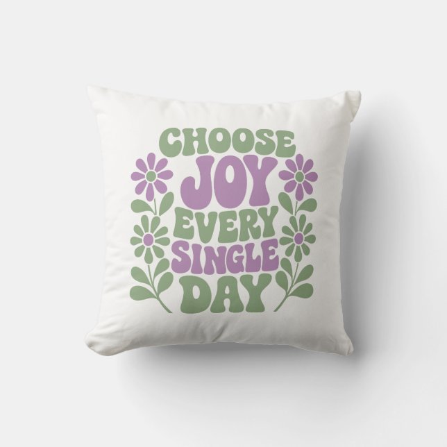 Choose Joy Every Single Day Sage Lavender  Kudde (Framsida)