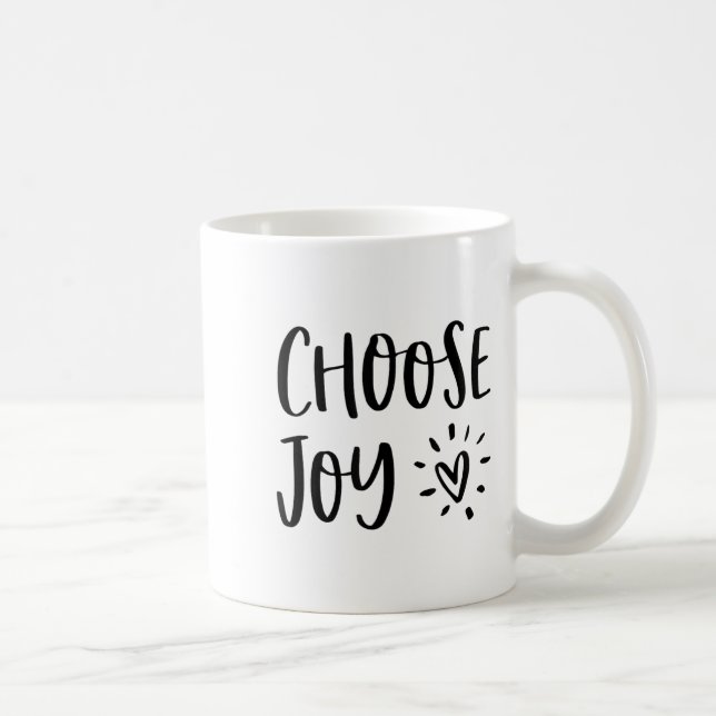Choose Joy Hapness Heart Insrational Motivational  Kaffemugg (Höger)
