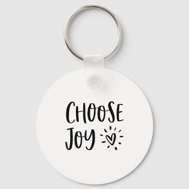 Choose Joy Hapness Heart Insrational Motivational  Nyckelring (Framsida)