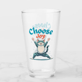 Choose Joy-Tiger Drinking Glass Glaskopp