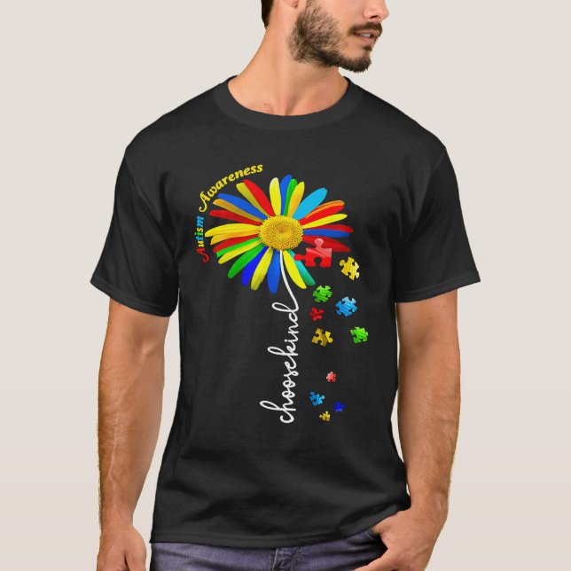 Choose Kind Autism Awareness Sunflower Mom Women K T Shirt (Framsida)