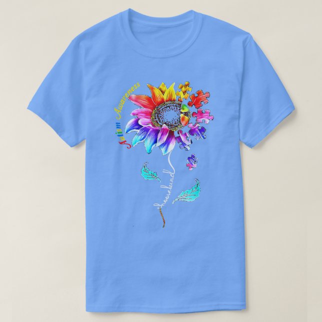 Choose Kind Autism Awareness Sunflower Puzzle Wome T Shirt (Design framsida)