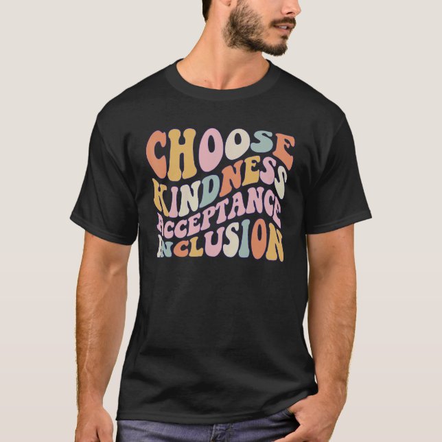 Choose Kindness Acceptation Inclusion Orange Unity T Shirt (Framsida)