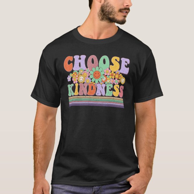 Choose Kindness  Be Kind Positive Happy Smile Face T Shirt (Framsida)