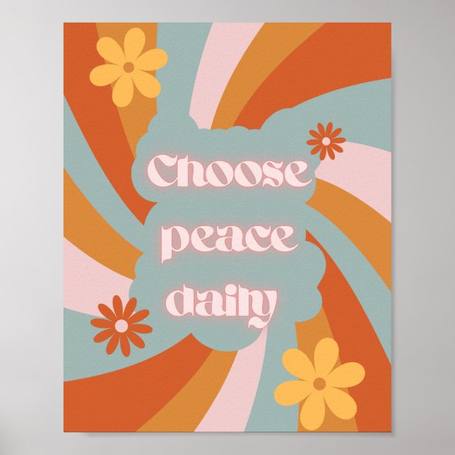 Choose Peace Daily – Minimalist Motivational desig Poster (Framsidan)