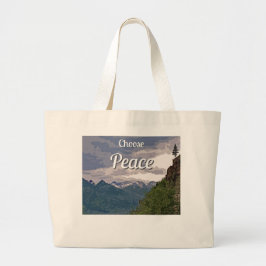 Choose Peace Large Tote Bag Jumbo Tygkasse