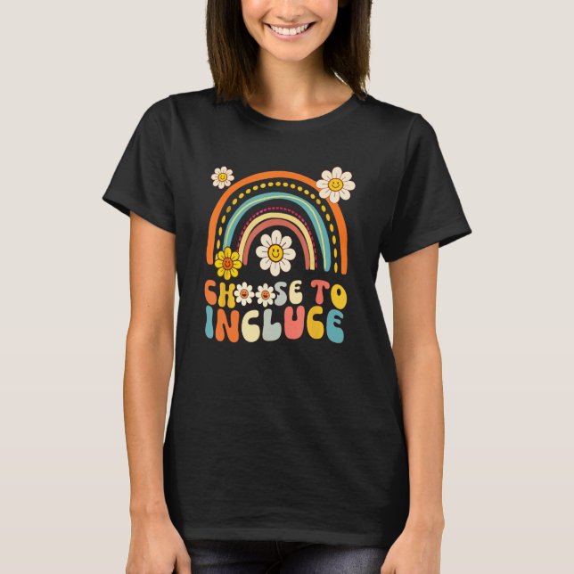 Choose To Include Autism Teacher Special Education T Shirt (Framsida)