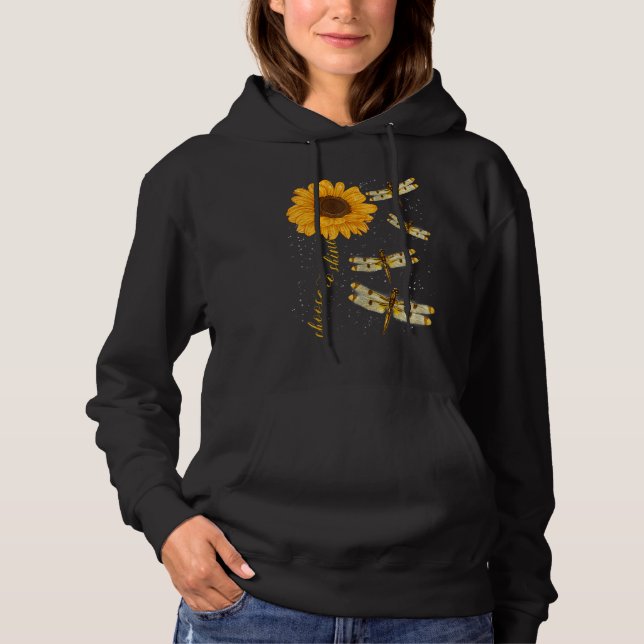 Choose To Shine Dragonfly Sunflower Teacher Growth T Shirt (Framsida)