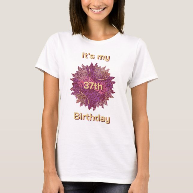 Choose Your Age Abstract Art Birthday Girl T Shirt (Framsida)