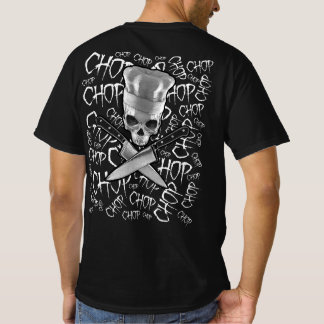 Chop Chop Chop Chop Funny Manic Chef Skull T Shirt