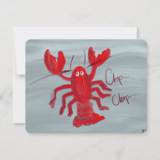 Chop Chop Lobster Oil Painted Note Card Anteckningskort