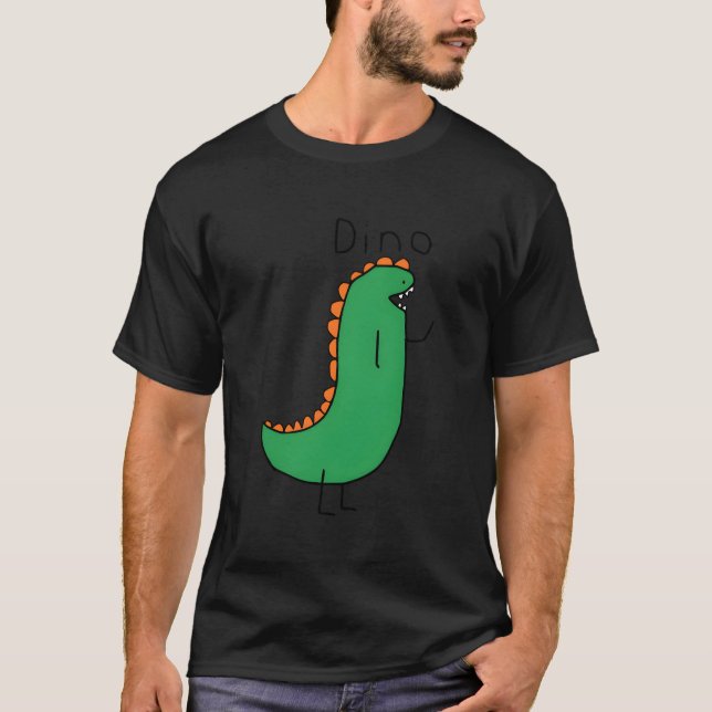 Chope Dino Grått Small T Shirt (Framsida)