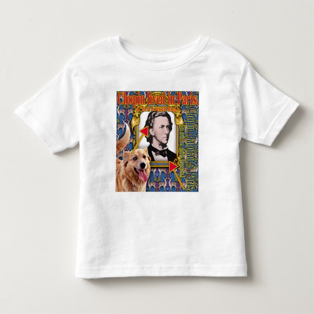 Chopin bodde i Paris. Småbarn T-Shirt (Framsida)