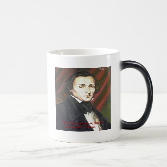 Chopin Hur man spelar Citat Presentkort & T-shirts Magisk Mugg (Höger)