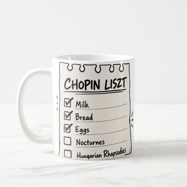 Chopin Liszt Inköpslista Mugg (Vänster)