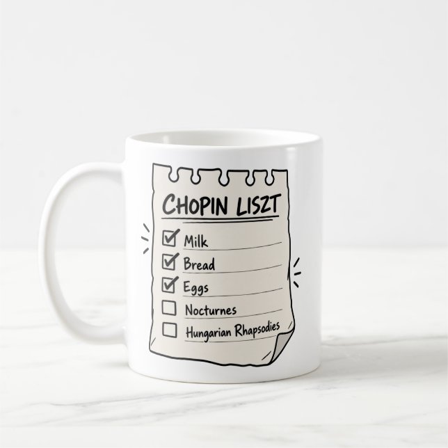 Chopin Liszt Inköpslista Mugg (Vänster)