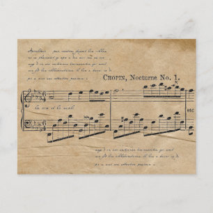 Chopin Nocturne Lakan Music Fransk Text Vykort