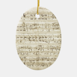 Chopin notblad julgransprydnad keramik