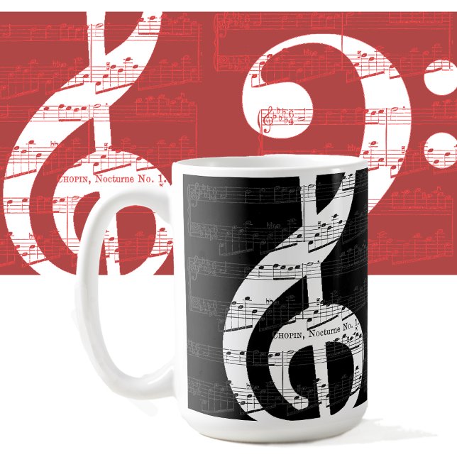 Chopin Romantic Nocturne Treble Clef Op. 9, No. 1 Kaffemugg (Skapare uppladdad)