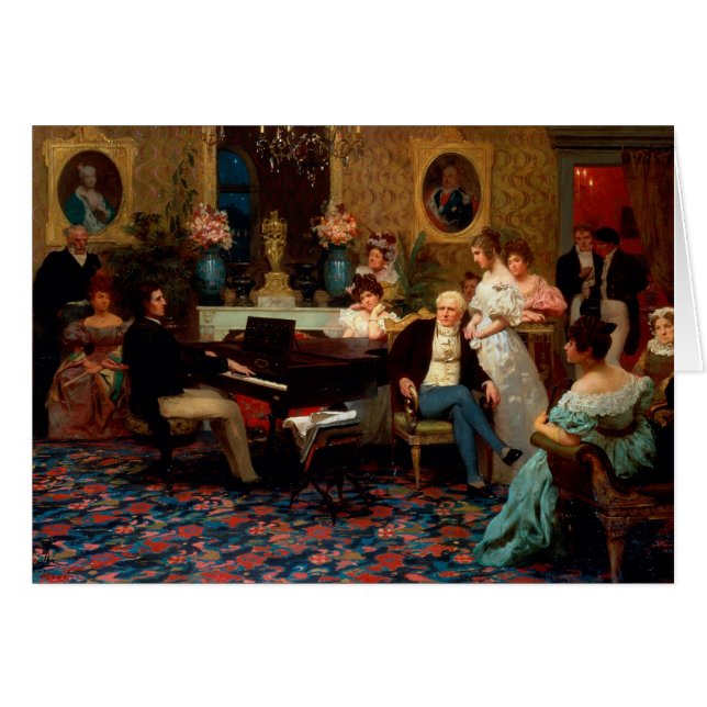 Chopin som leker pianot hälsningskort (Framsidan Horizontal)
