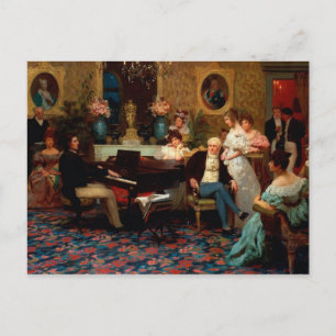 Chopin som spelar Piano Vykort