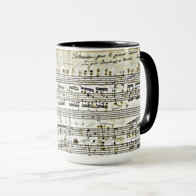 Chopins musikdesign "Polonaise" Mugg (Framsida höger)
