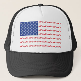 Chopper Motorcycle Patriotic Flagga Truckerkeps