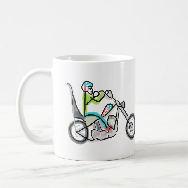 Chopper Motorcycle Stickman Kaffemugg (Vänster)