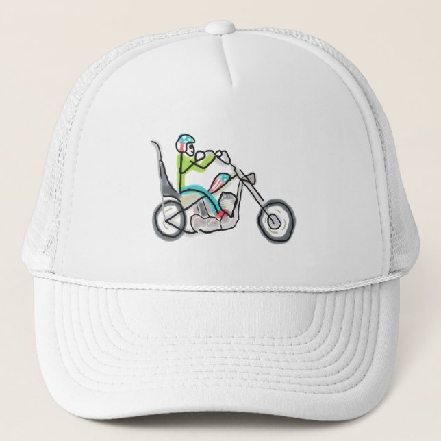 Chopper Motorcykel Stickman Keps (Framsida)